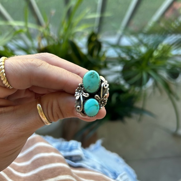 Navajo Turquoise Ring Sterling silver size 6 - Picture 4 of 6